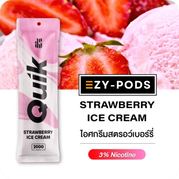 KS Quik ไอศกรีมสตรอว์เบอร์รี 2000 คำ pod ใช้แล้วทิ้ง
