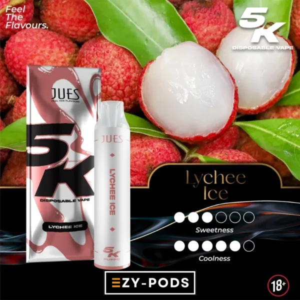 Jues 5000 คำ กลิ่น Lychee Ice พอตใช้แล้วทิ้ง