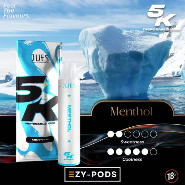 Jues 5000 คำ กลิ่น Menthol พอตใช้แล้วทิ้ง