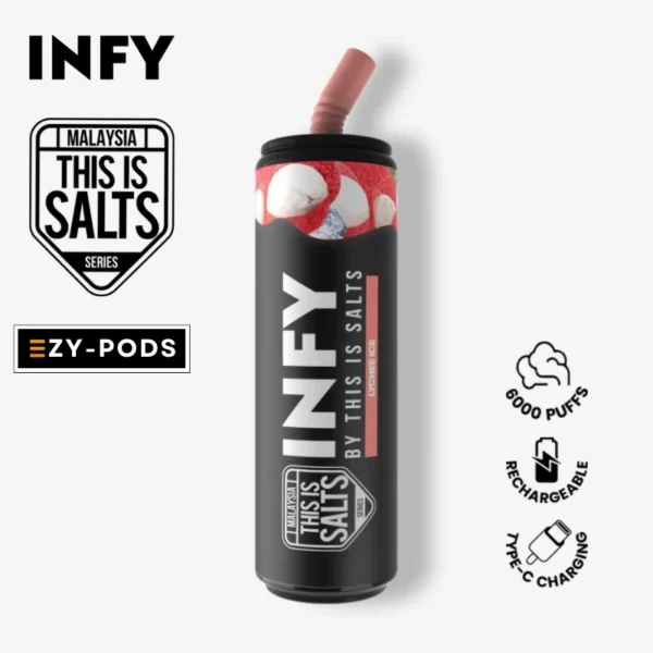 Infy 6000 คำ กลิ่น Lychee Ice พอตใช้แล้วทิ้ง