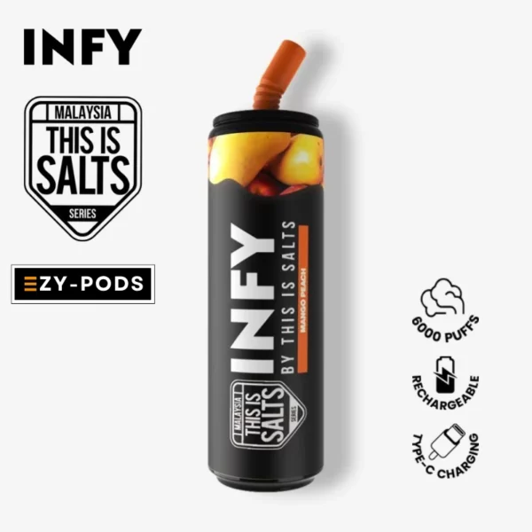 Infy 6000 คำ กลิ่น Mango Peach พอตใช้แล้วทิ้ง