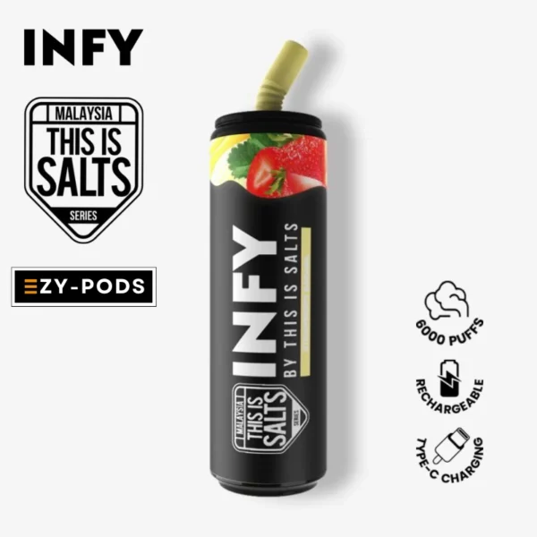 Infy 6000 คำ กลิ่น Strawberry Banana พอตใช้แล้วทิ้ง
