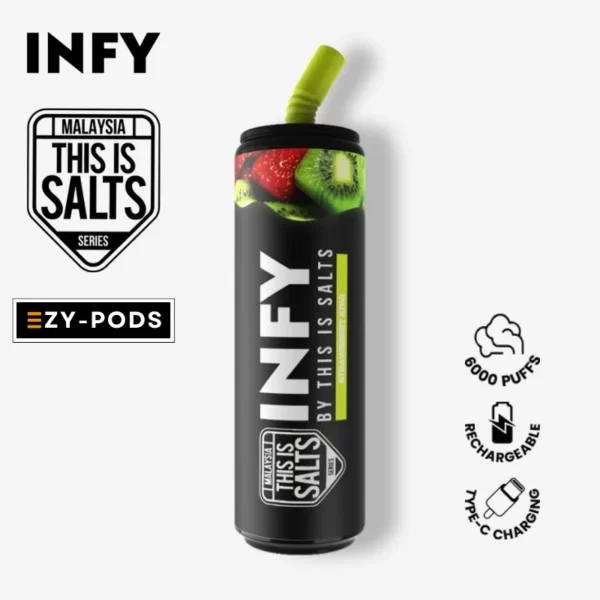 Infy 6000 คำ กลิ่น Strawberry Kiwi พอตใช้แล้วทิ้ง