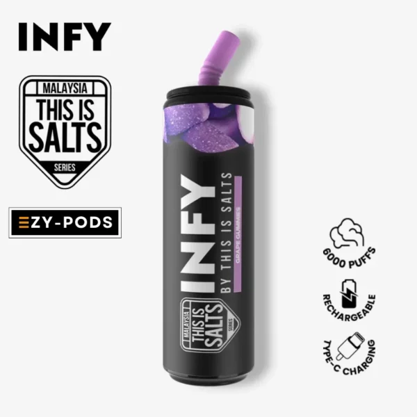 Infy 6000 คำ กลิ่น Grape Gummies พอตใช้แล้วทิ้ง