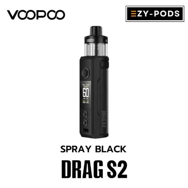 VOOPOO DRAG S2 Spray Black พอตบุหรี่ไฟฟ้า