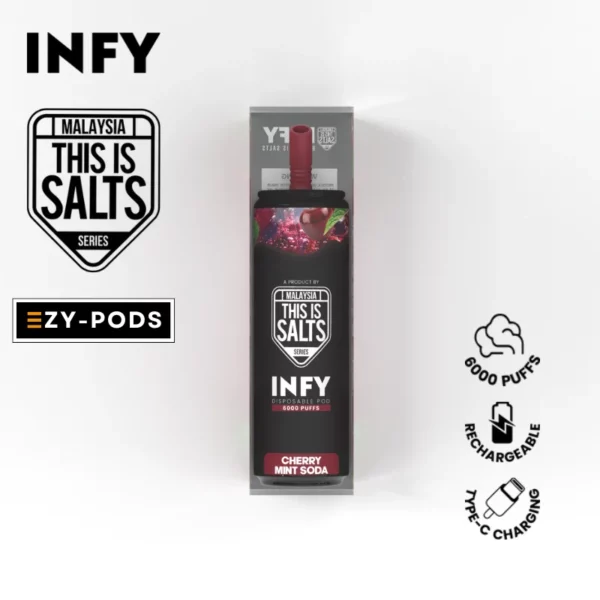 Infy 6000 คำ กลิ่น Cherry Mint Soda พอตใช้แล้วทิ้ง