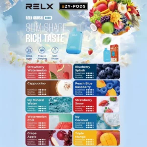RELX Crush พอตใช้แล้วทิ้ง 6000 คำ มี 10 กลิ่น
