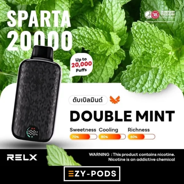 RELX Sparta 20000 คำ พอตใช้แล้วทิ้ง กลิ่น Double Mint
