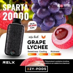 RELX Sparta 20000 คำ พอตใช้แล้วทิ้ง กลิ่น Grape Lychee