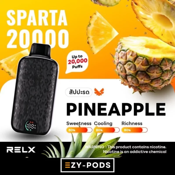 RELX Sparta 20000 คำ พอตใช้แล้วทิ้ง กลิ่น Pineapple