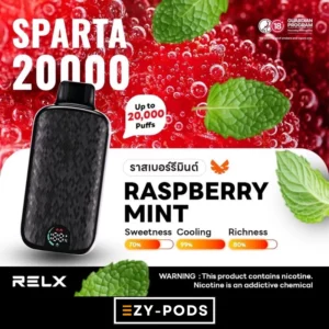 RELX Sparta 20000 คำ พอตใช้แล้วทิ้ง กลิ่น Raspberry Mint