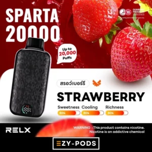 RELX Sparta 20000 คำ พอตใช้แล้วทิ้ง กลิ่น Strawberry