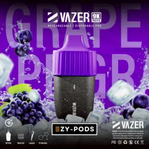 Vazer 9K พอตใช้แล้วทิ้งนิโคติน 3% กลิ่น Grape