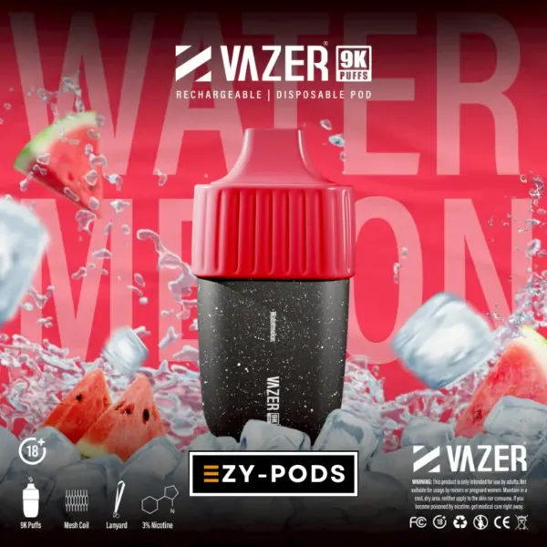 Vazer 9K พอตใช้แล้วทิ้งนิโคติน 3% กลิ่น Watermelon