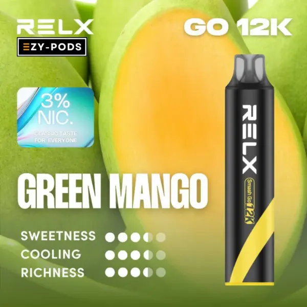 RELX Smash GO พอตใช้แล้วทิ้ง Green Mango nic3