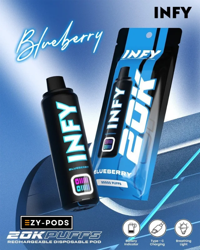 Infy 20k พอตใช้แล้วทิ้ง 20000 คำ กลิ่น Blueberry