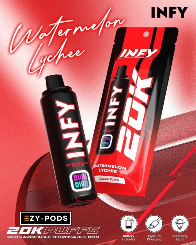 Infy 20k พอตใช้แล้วทิ้ง 20000 คำ กลิ่น Watermelon Lychee